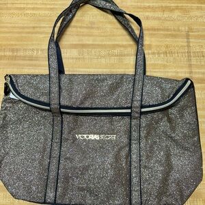 Victoria's Secret Glittery Black & Gold Travel Bag